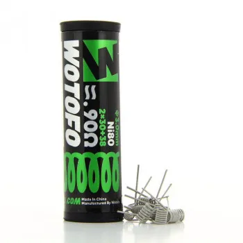 Wotofo — Pack de 10 coils Dual Core Fused Clapton NI 80 30*2+38 0.9ohm Wotofo