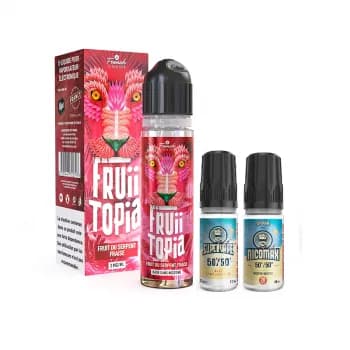 Le French Liquide — Pack 40ml + Base 50/50 10ml + Nicomax Fruit Du Serpent Fraise Fruiitopia Le French Liquide - 3mg