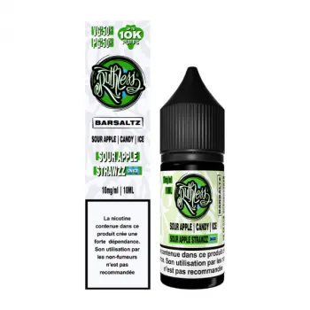 10ml — Sour Apple Strawzz On Ice Nic Salt BarSaltz Ruthless 10mL