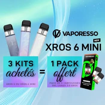 Offre Kit XROS 6 Mini Plume Colours Vaporesso