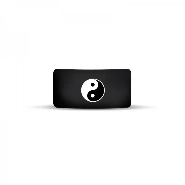 Vape Band Noir Logo Ying-Yang 22 à 26mm