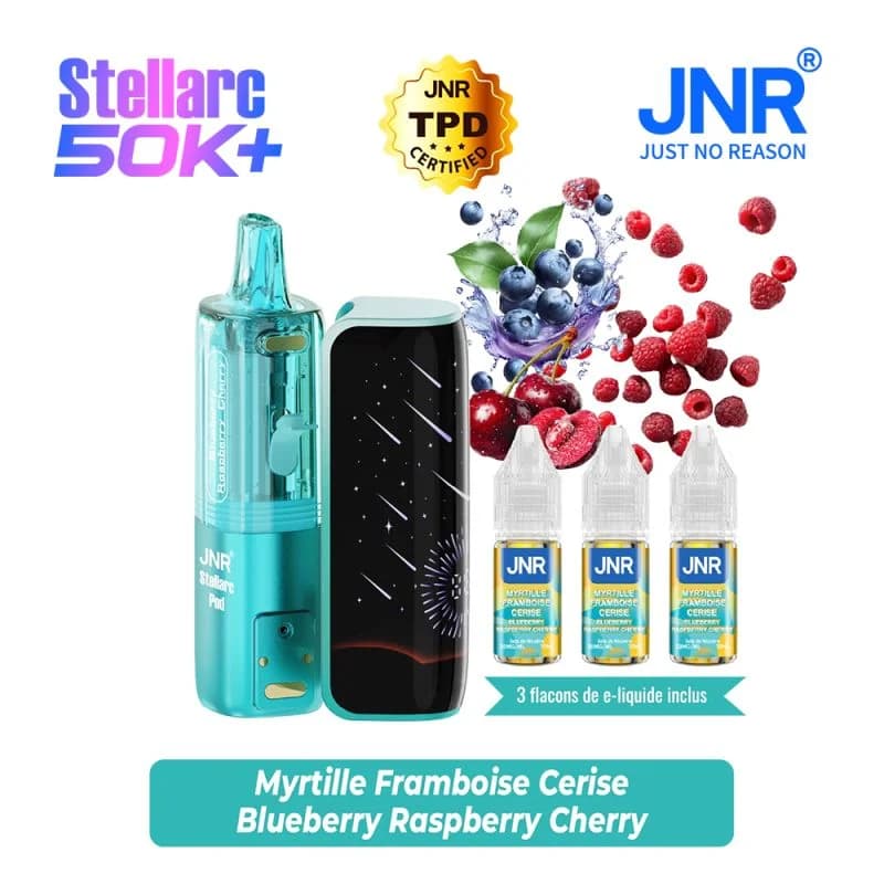 Puff Stellarc 50K Myrtille Framboise Cerise 3x10ml 20mg - JNR