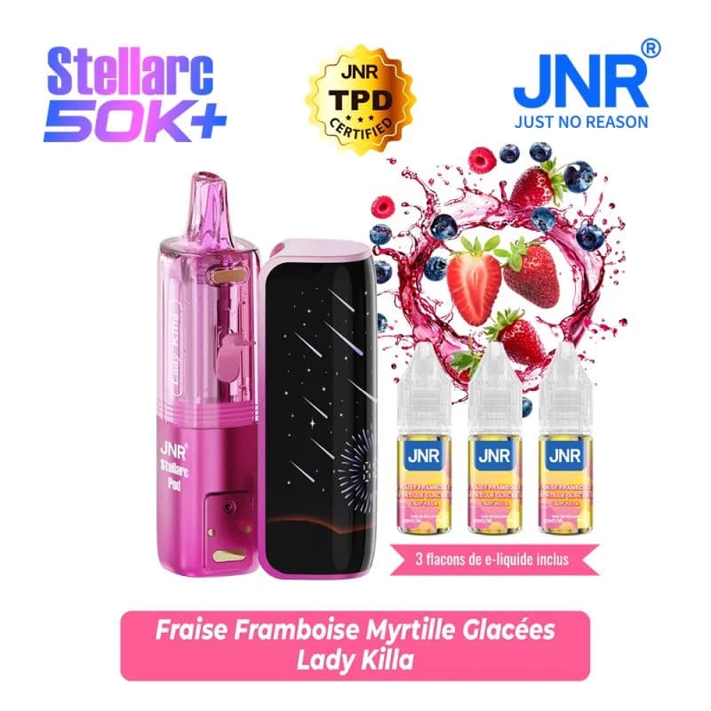 Puff Stellarc 50K Fraise Framboise Myrtilles Glacées 3x10ml 20mg - JNR